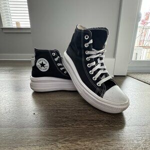 Converse Chuck Taylor All Star Black High-Top Platform Sneakers | Women's Size 8